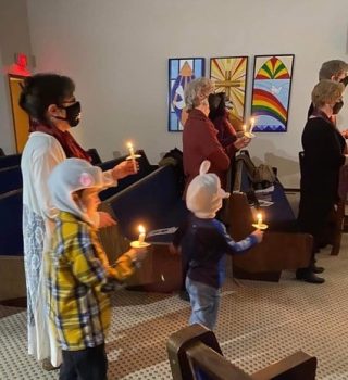 Holding Candles at Castlegar United Church