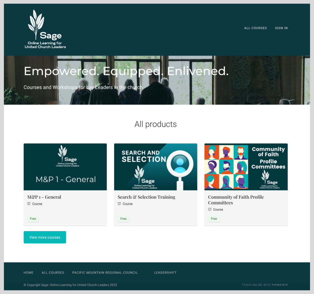 Sage Online Learning Home Page Image